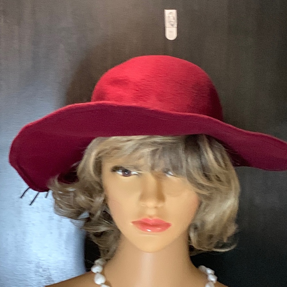 Morgan Felt Hat OS NWT WINE BRAIDED TRIM
